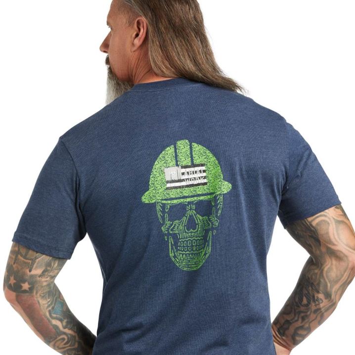 Ariat Rebar Baumwoll Strong Roughneck Graphic T-Shirt Navy | GJvqiDtG