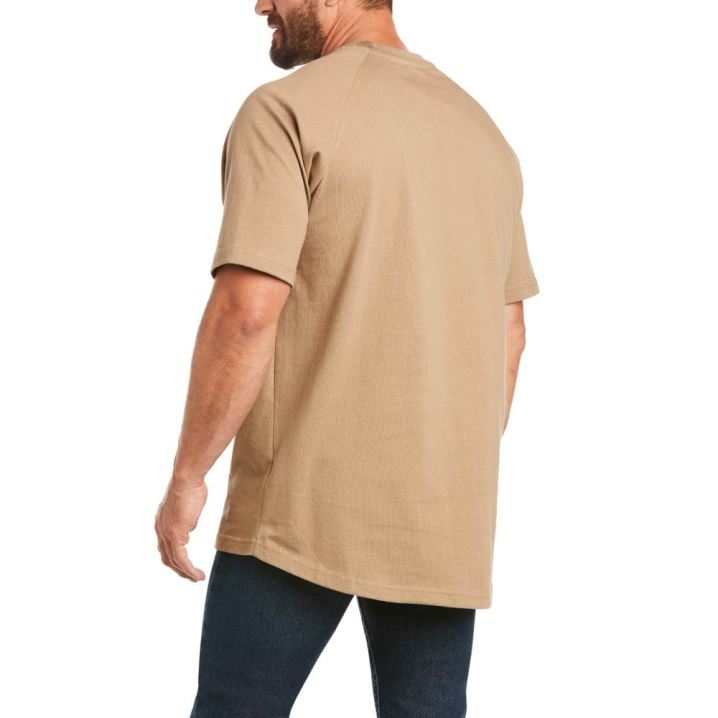 Ariat Rebar Baumwoll Strong T-Shirt Khaki | tv7UhOH8