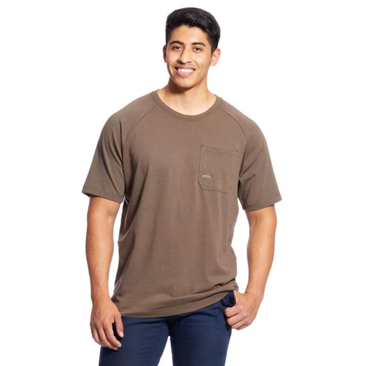 Ariat Rebar Baumwoll Strong T-Shirt Moss | aBBRa9am