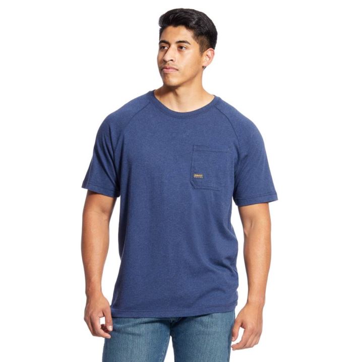 Ariat Rebar Baumwoll Strong T-Shirt Navy | 35CL0CVm