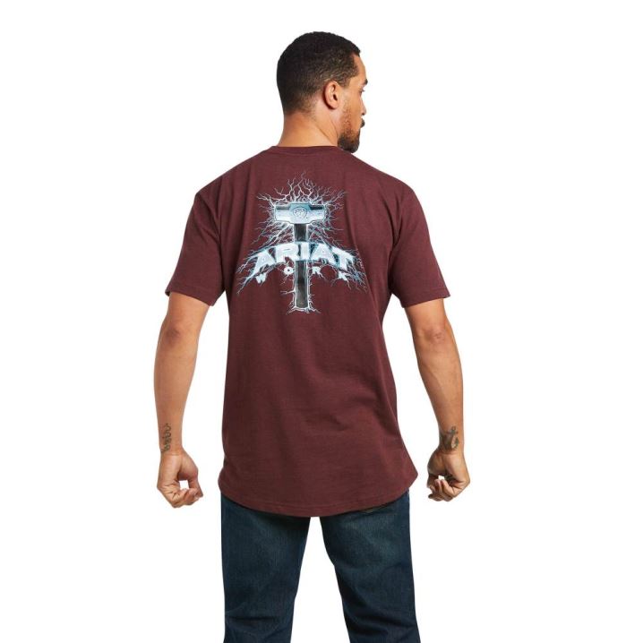 Ariat Rebar Baumwoll Strong Voltaic Hammer T-Shirt Bordeaux | Wdaj7CVy