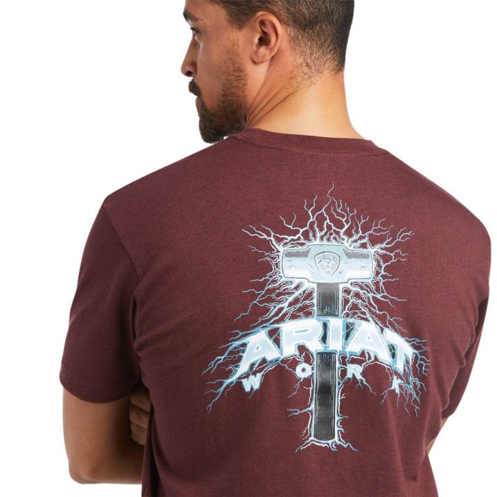 Ariat Rebar Baumwoll Strong Voltaic Hammer T-Shirt Bordeaux | Wdaj7CVy