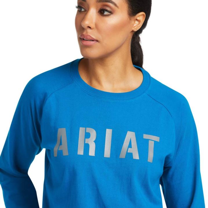 Ariat Rebar CottonStrong Block T-Shirt Blau | 3rhjGNDq