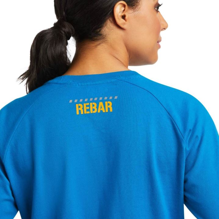 Ariat Rebar CottonStrong Block T-Shirt Blau | 3rhjGNDq