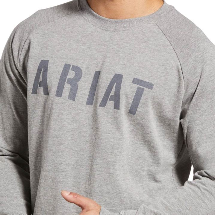 Ariat Rebar CottonStrong Block T-Shirt Grau | PoX7Ux2C