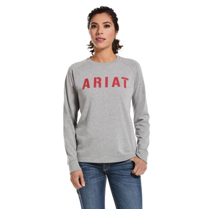 Ariat Rebar CottonStrong Block T-Shirt Grau | ghAU0wua