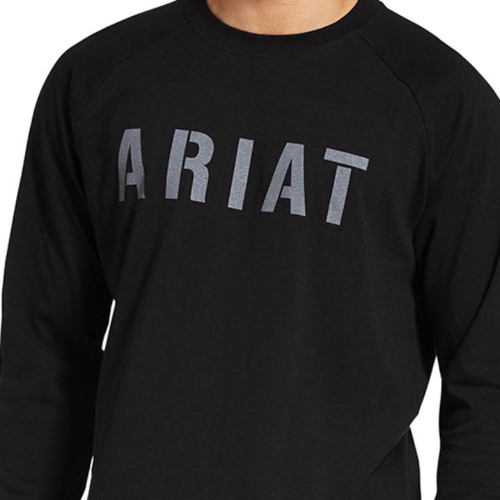 Ariat Rebar CottonStrong Block T-Shirt Schwarz | L11RKkXY