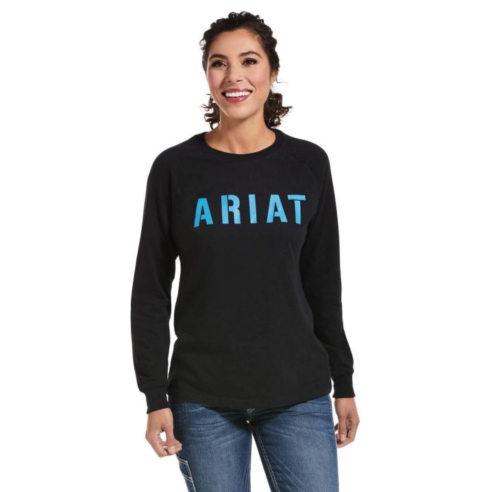 Ariat Rebar CottonStrong Block T-Shirt Schwarz | oUrYnEQE