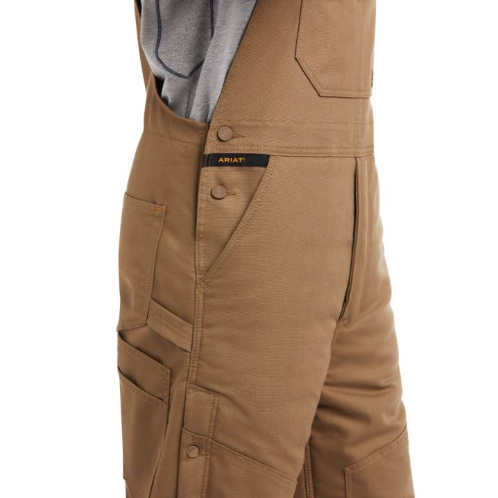 Ariat Rebar DuraCanvas Stretch Insulated Bib Khaki | s4ebKcsQ