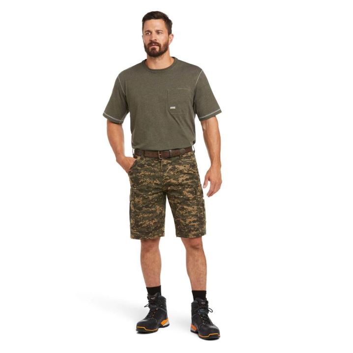 Ariat Rebar DuraStretch Made Tough Cargo Kurzes Olivgrün Camouflage | fEMLlrAk