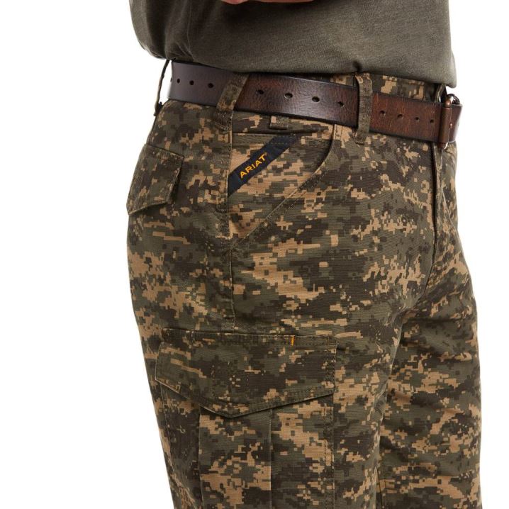 Ariat Rebar DuraStretch Made Tough Cargo Kurzes Olivgrün Camouflage | fEMLlrAk