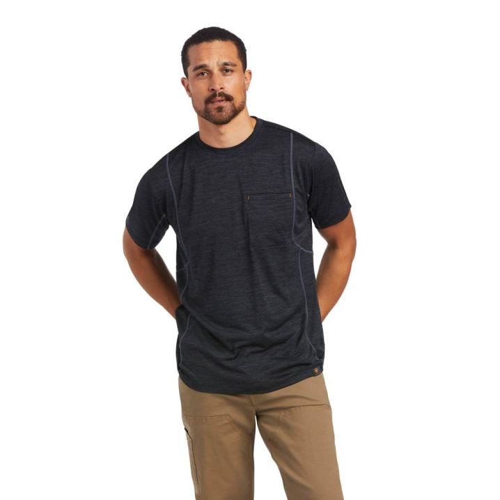 Ariat Rebar Evolution Turn Fit T-Shirt Schwarz | CXezSQWa