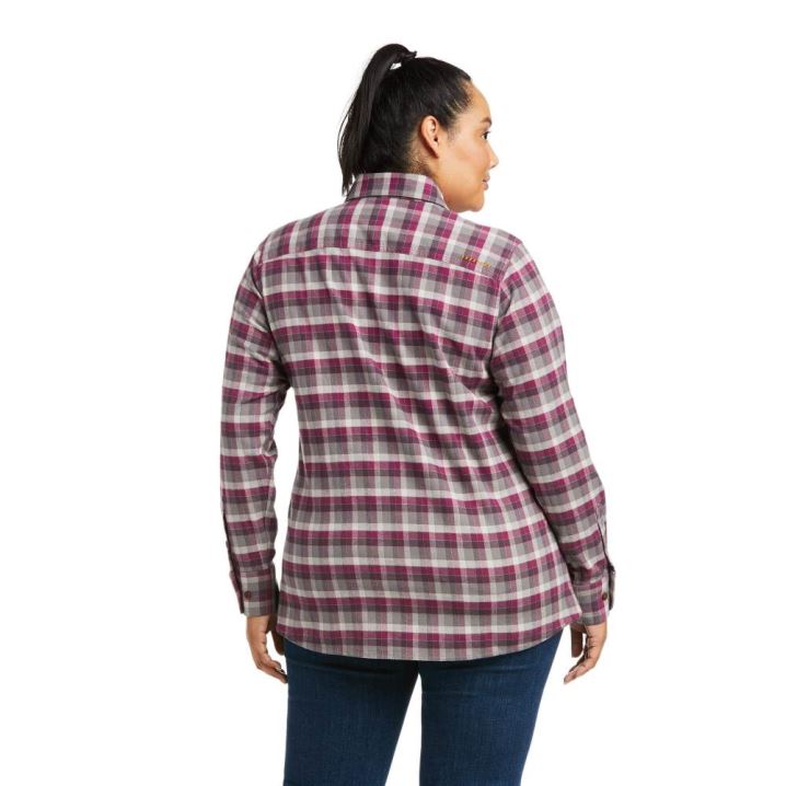 Ariat Rebar Flannel DuraStretch Arbeits Shirt Lila | 2G4mVhrV