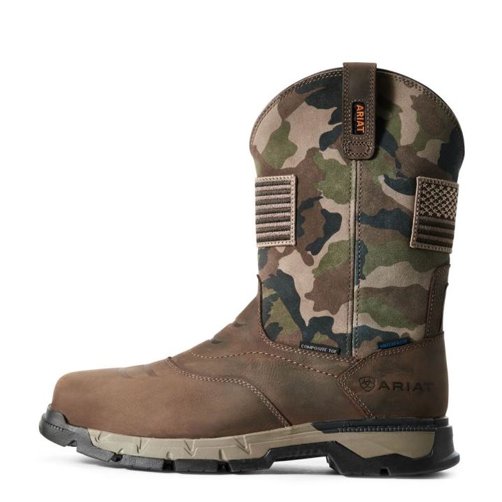 Ariat Rebar Flex Patriot Wasserdichte Composite Kappe Arbeits Boot Dunkelbraun | eZZAxSt2