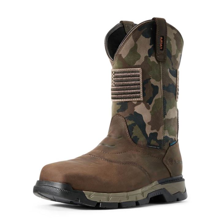 Ariat Rebar Flex Patriot Wasserdichte Composite Kappe Arbeits Boot Dunkelbraun | eZZAxSt2