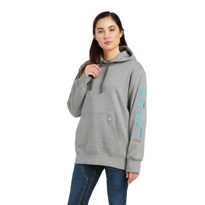 Ariat Rebar Graphic Hoodie Grau | JCedSx6w