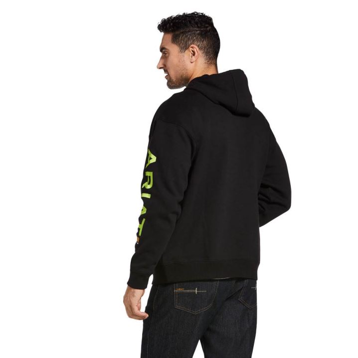 Ariat Rebar Graphic Hoodie Hellgrün Schwarz | FYArxYsl