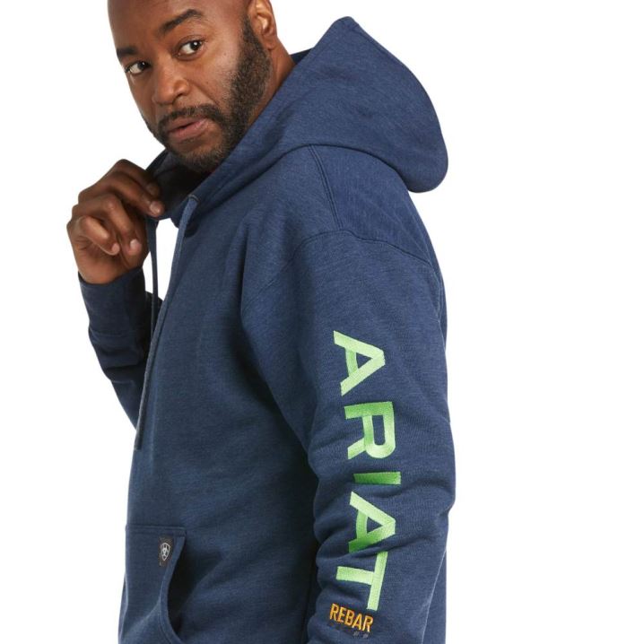 Ariat Rebar Graphic Hoodie Navy | 0lHrlgsI