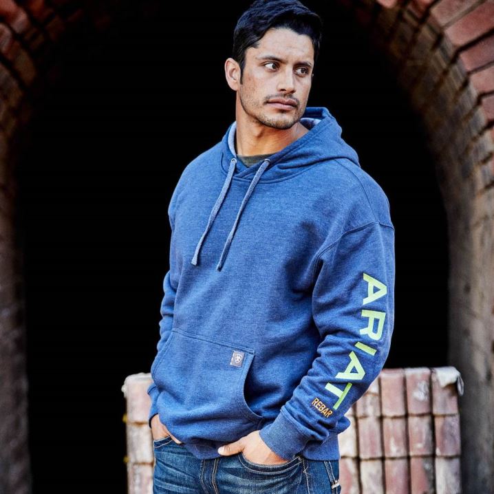 Ariat Rebar Graphic Hoodie Navy | 0lHrlgsI