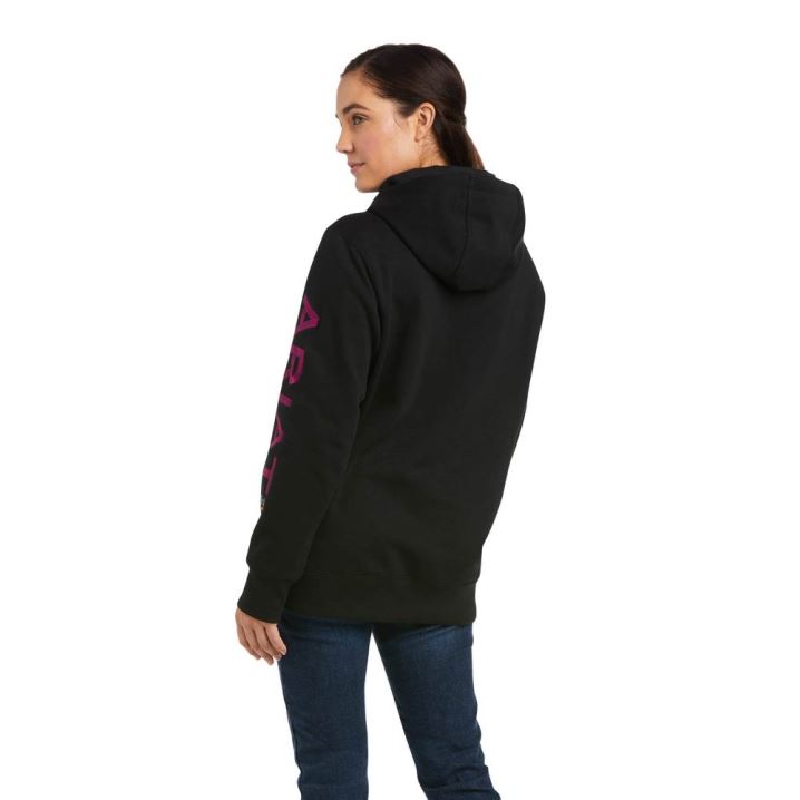 Ariat Rebar Graphic Hoodie Schwarz Lila | hckpnTQJ