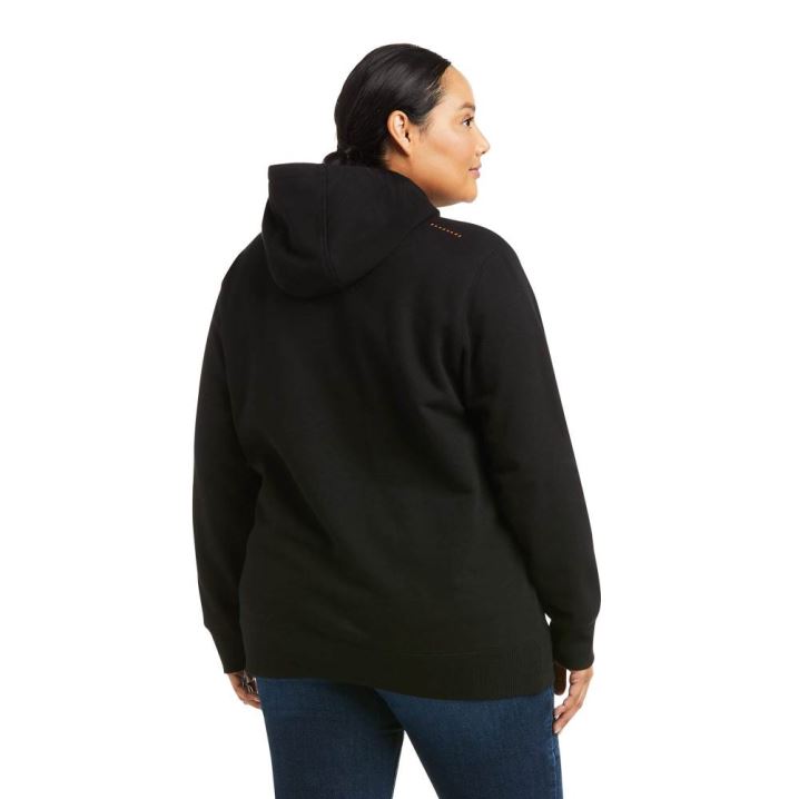 Ariat Rebar Graphic Hoodie Schwarz Lila | hckpnTQJ