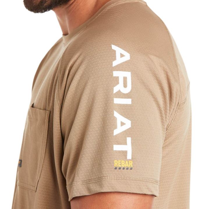 Ariat Rebar Heat Fighter T-Shirt Khaki | 7B0MoQXf