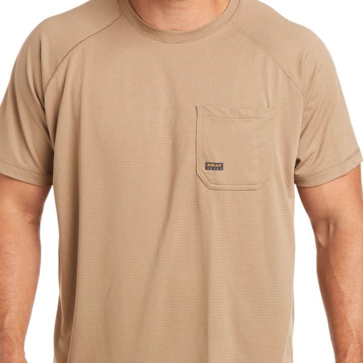 Ariat Rebar Heat Fighter T-Shirt Khaki | 7B0MoQXf