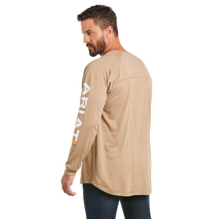 Ariat Rebar Heat Fighter T-Shirt Khaki | WFwueZzB