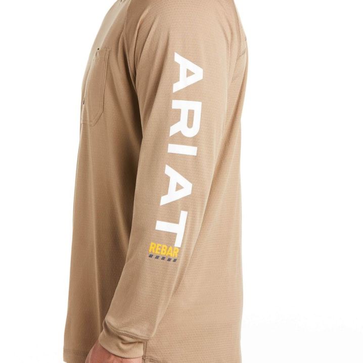 Ariat Rebar Heat Fighter T-Shirt Khaki | WFwueZzB