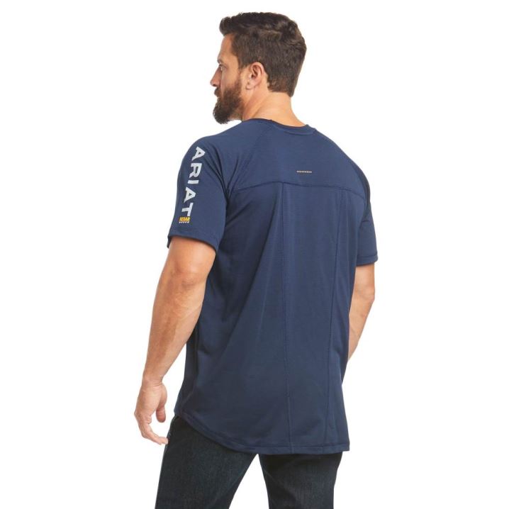 Ariat Rebar Heat Fighter T-Shirt Navy | wz6DFPco