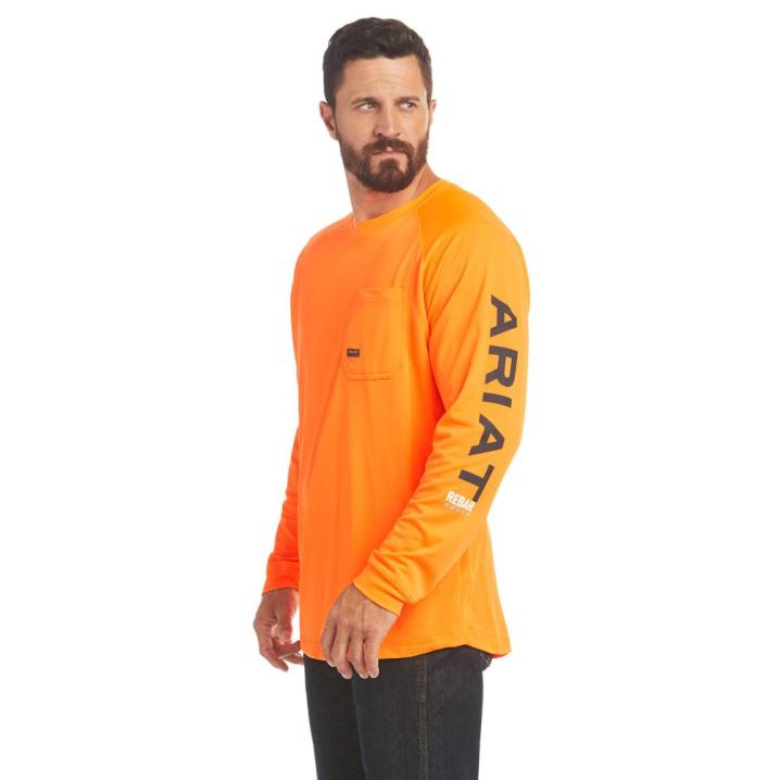 Ariat Rebar Heat Fighter T-Shirt Orange | bSQBGCYH