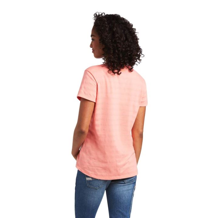 Ariat Rebar Henley T-Shirt Summer Melon | BaKnrJcC