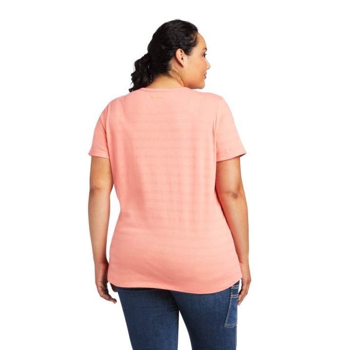 Ariat Rebar Henley T-Shirt Summer Melon | BaKnrJcC