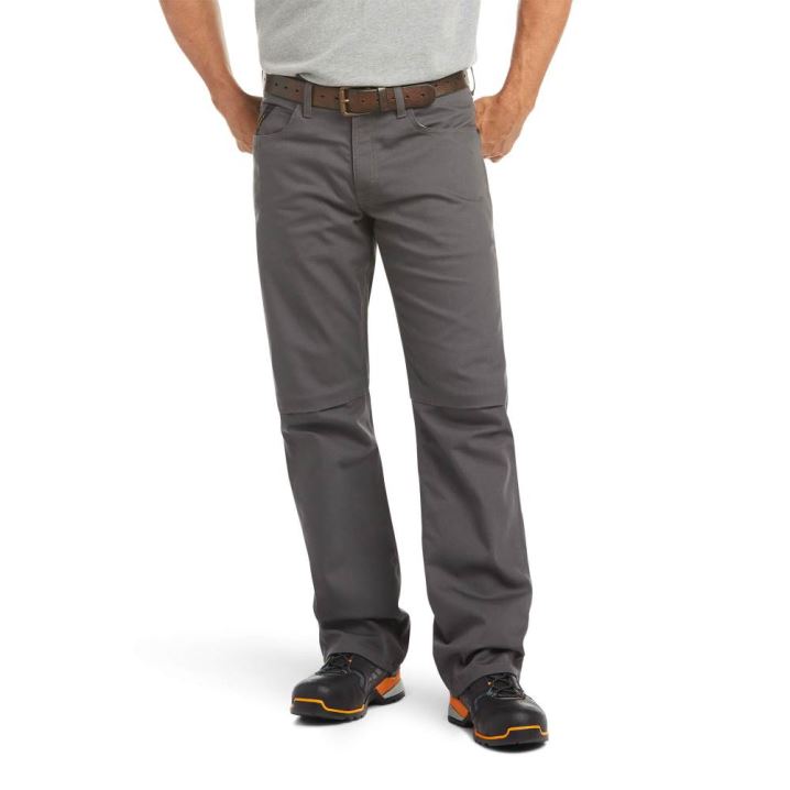 Ariat Rebar M4 Relaxed DuraStretch Canvas 5 Pocket Boot Cut Pant Grau | AuoaPQYq