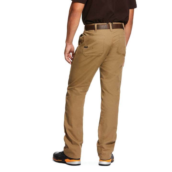 Ariat Rebar M4 Relaxed DuraStretch Made Tough Double Front Stackable Straight Leg Pant Khaki | VbBZAxdz