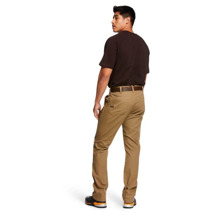 Ariat Rebar M4 Relaxed DuraStretch Made Tough Double Front Stackable Straight Leg Pant Khaki | VbBZAxdz