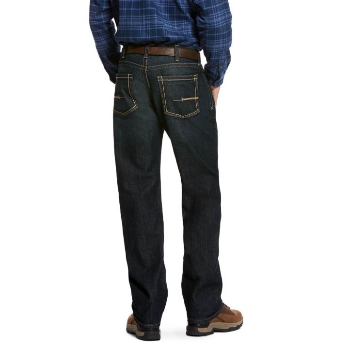 Ariat Rebar M5 Straight DuraStretch Edge Stackable Straight Leg Jean Cobalt | sdB5buW5