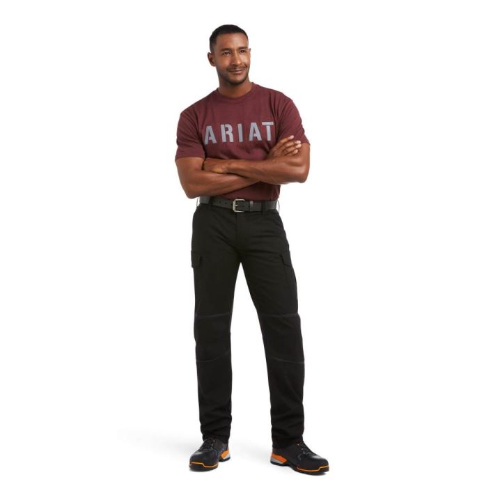 Ariat Rebar M5 Straight DuraStretch Ripstop Cargo Straight Pant Schwarz | UNI6qa9C