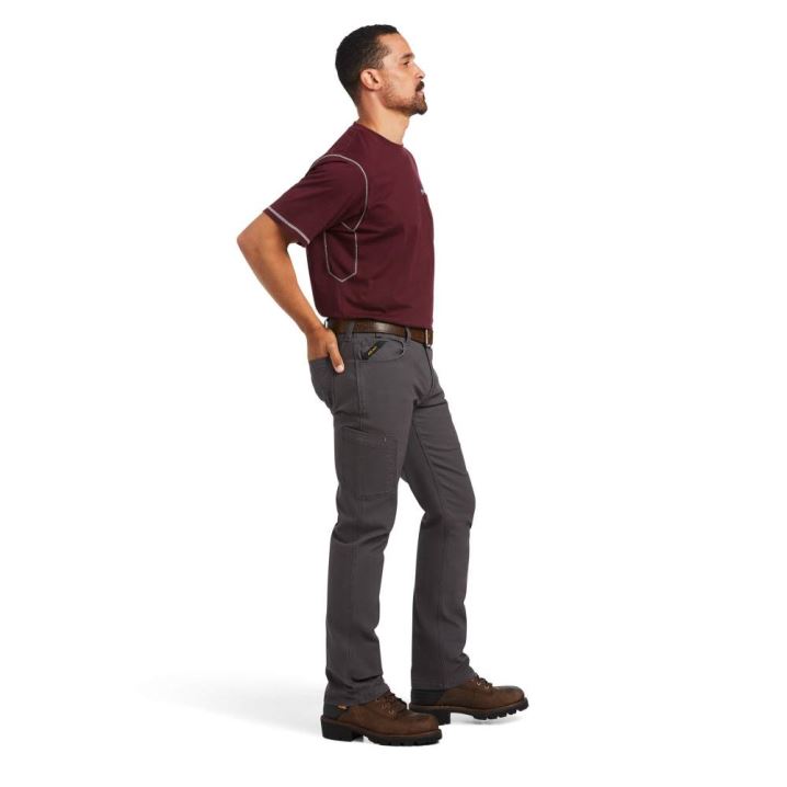 Ariat Rebar M7 Slim DuraStretch Made Tough Straight Pant Grau | abw5uGCz