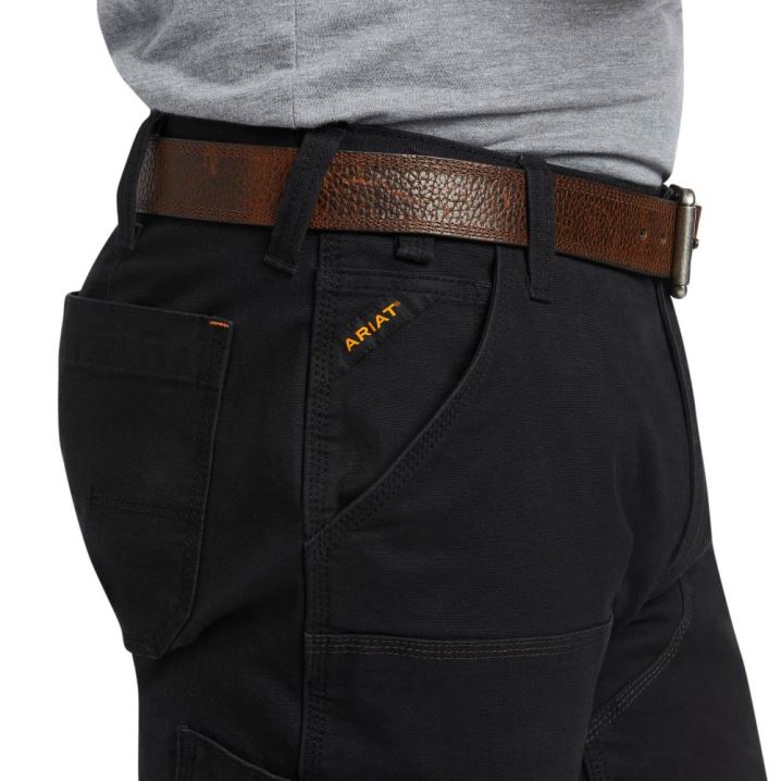 Ariat Rebar M7 Slim DuraStretch Made Tough Double Front Straight Pant Schwarz | h5gx9VUg