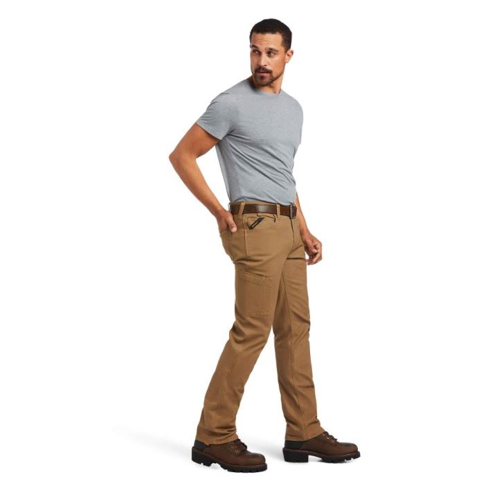 Ariat Rebar M7 Slim DuraStretch Made Tough Straight Pant Khaki | vis3LOE7