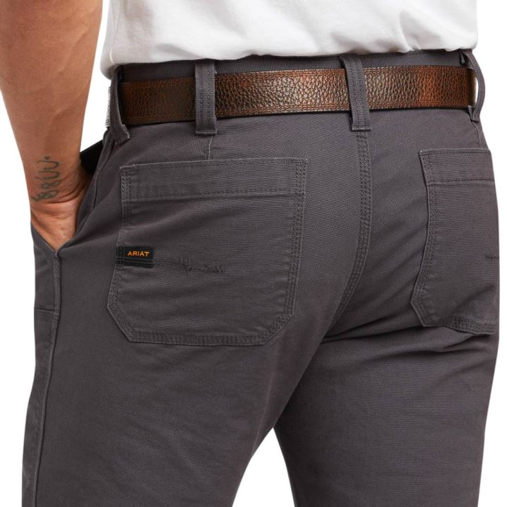 Ariat Rebar M7 Slim DuraStretch Made Tough Double Front Straight Pant Grau | zCOyt5kl