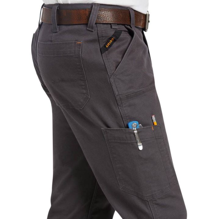 Ariat Rebar M7 Slim DuraStretch Made Tough Double Front Straight Pant Grau | zCOyt5kl