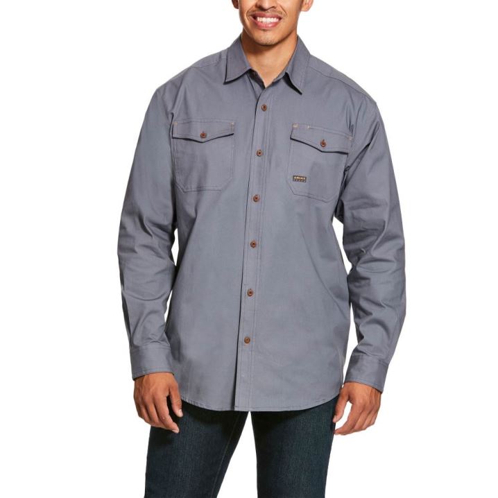 Ariat Rebar Made Tough DuraStretch Arbeits Shirt Steel | 5iYzrhBR