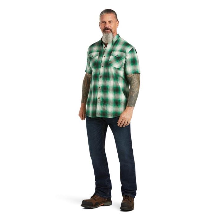 Ariat Rebar Made Tough DuraStretch Arbeits Shirt Amazon Plaid | MGYVR4GK