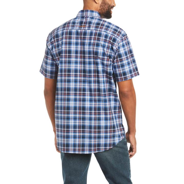 Ariat Rebar Made Tough DuraStretch Arbeits Shirt Cobalt Plaid | MeBkmjLx