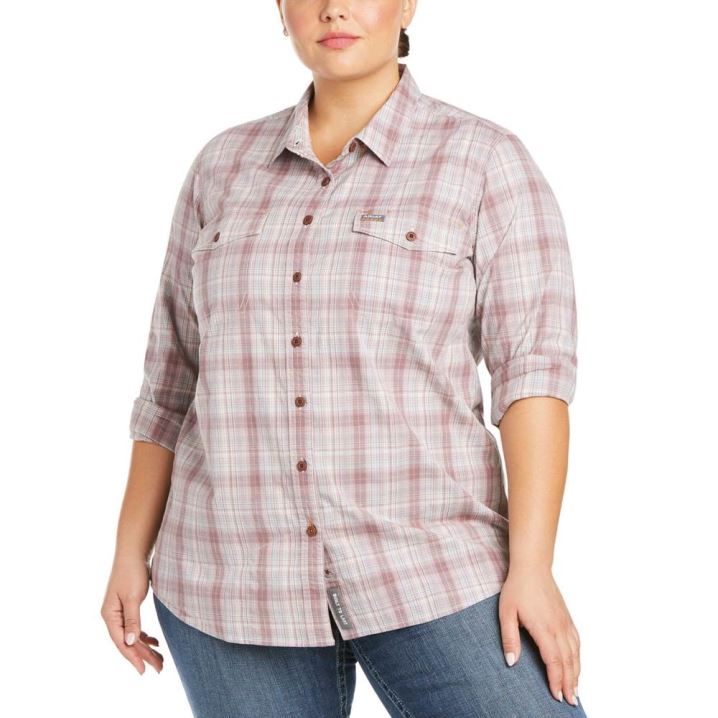 Ariat Rebar Made Tough DuraStretch Arbeits Shirt Lila | MvBSyeb6