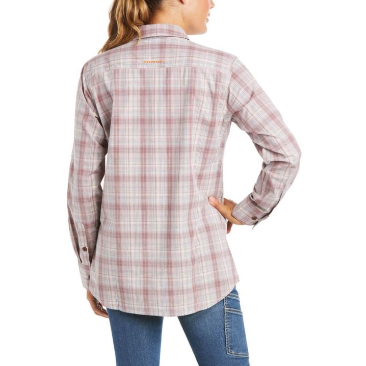 Ariat Rebar Made Tough DuraStretch Arbeits Shirt Lila | MvBSyeb6