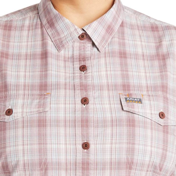 Ariat Rebar Made Tough DuraStretch Arbeits Shirt Lila | MvBSyeb6