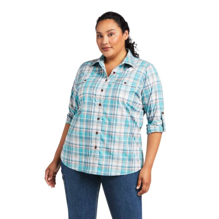 Ariat Rebar Made Tough DuraStretch Arbeits Shirt Hydro | WpMbCz5Z